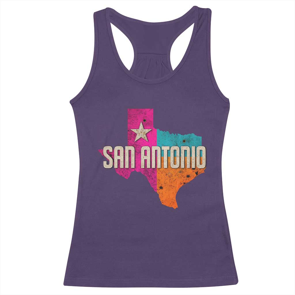 San Antonio Texas TX Fiesta Sports For Latino Fans Racerback Tank Top TS11 Purple Print Your Wear