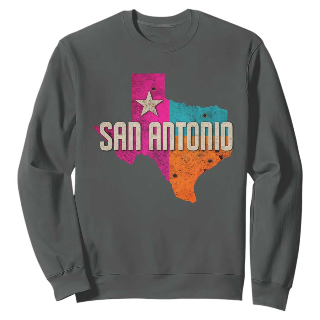 San Antonio Texas TX Fiesta Sports For Latino Fans Sweatshirt TS11 Dark Heather Print Your Wear