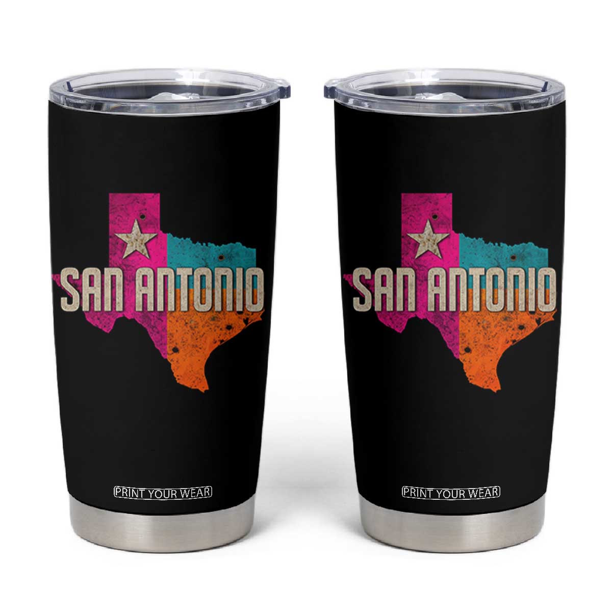 San Antonio Texas TX Fiesta Sports For Latino Fans Tumbler Cup TS11 Black Print Your Wear