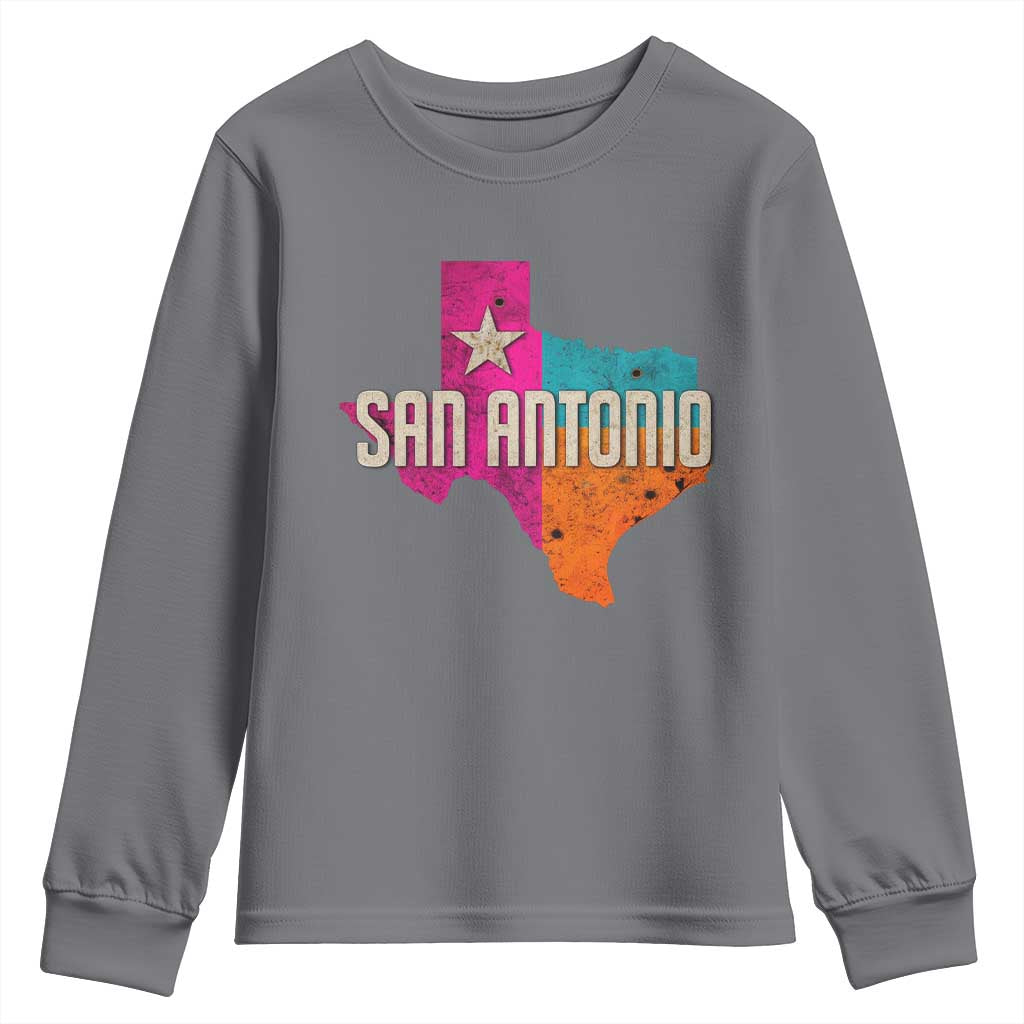 San Antonio Texas TX Fiesta Sports For Latino Fans Youth Sweatshirt TS11 Charcoal Print Your Wear