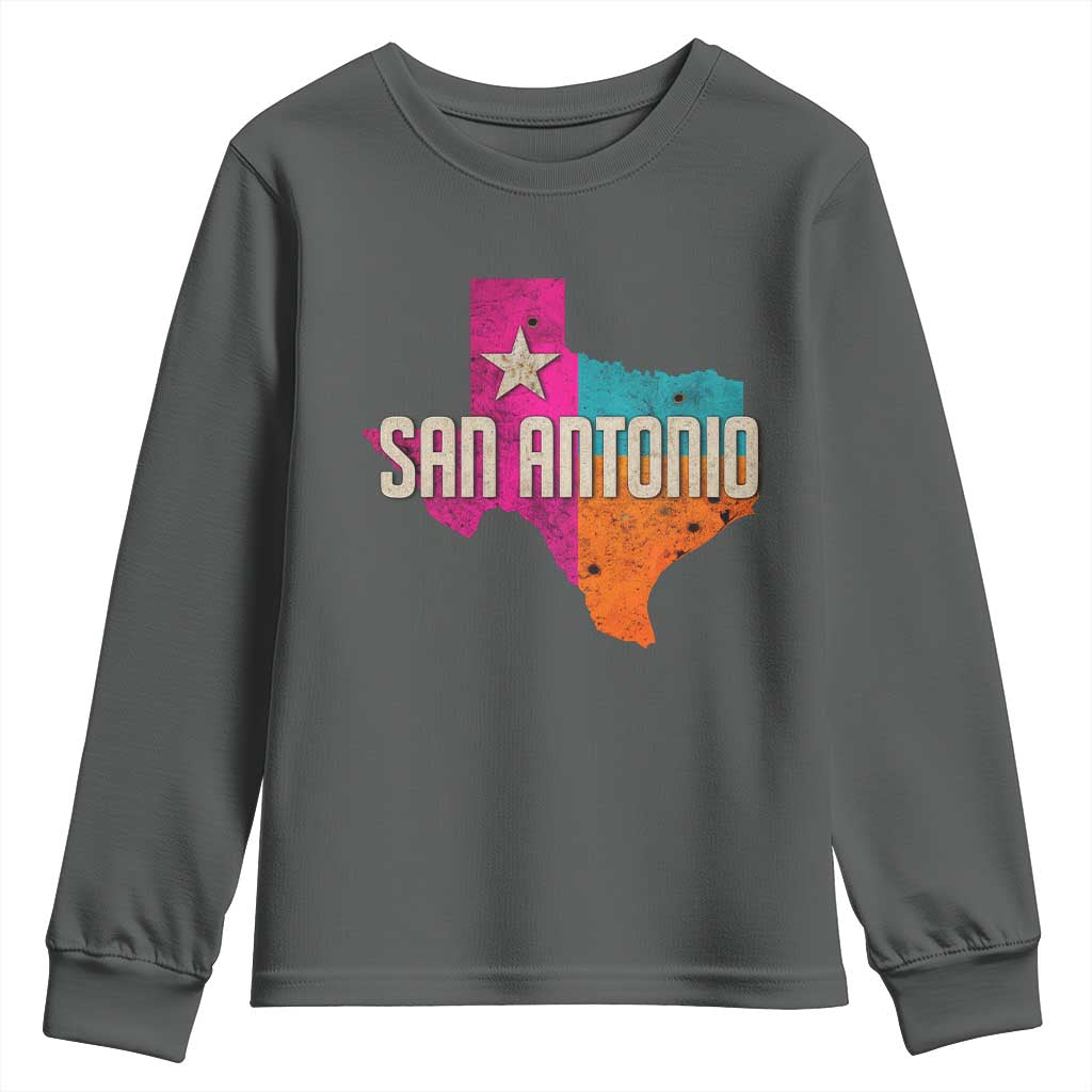 San Antonio Texas TX Fiesta Sports For Latino Fans Youth Sweatshirt TS11 Dark Heather Print Your Wear