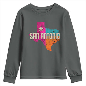 San Antonio Texas TX Fiesta Sports For Latino Fans Youth Sweatshirt TS11 Dark Heather Print Your Wear