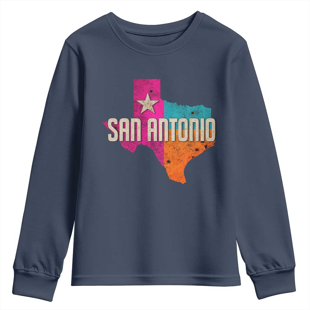 San Antonio Texas TX Fiesta Sports For Latino Fans Youth Sweatshirt TS11 Navy Print Your Wear