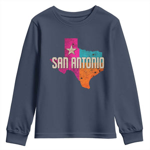 San Antonio Texas TX Fiesta Sports For Latino Fans Youth Sweatshirt TS11 Navy Print Your Wear