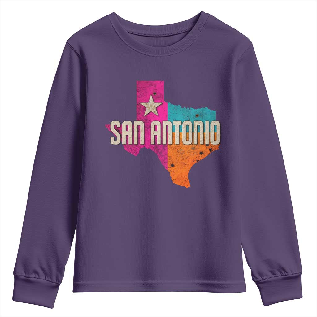 San Antonio Texas TX Fiesta Sports For Latino Fans Youth Sweatshirt TS11 Purple Print Your Wear