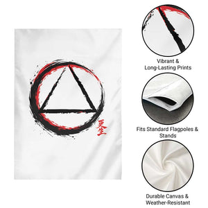 AA Sober Logo Symbol Serenity Recovery Garden Flag Japanese Brushstroke Circle TS11 Print Your Wear
