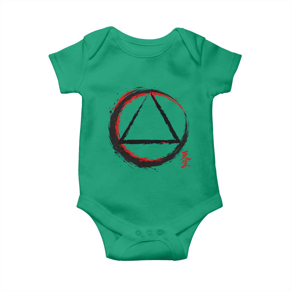 AA Sober Logo Symbol Serenity Recovery Baby Onesie Japanese Brushstroke Circle TS11 Irish Green Print Your Wear