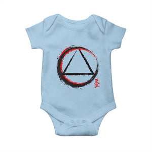 AA Sober Logo Symbol Serenity Recovery Baby Onesie Japanese Brushstroke Circle TS11 Light Blue Print Your Wear
