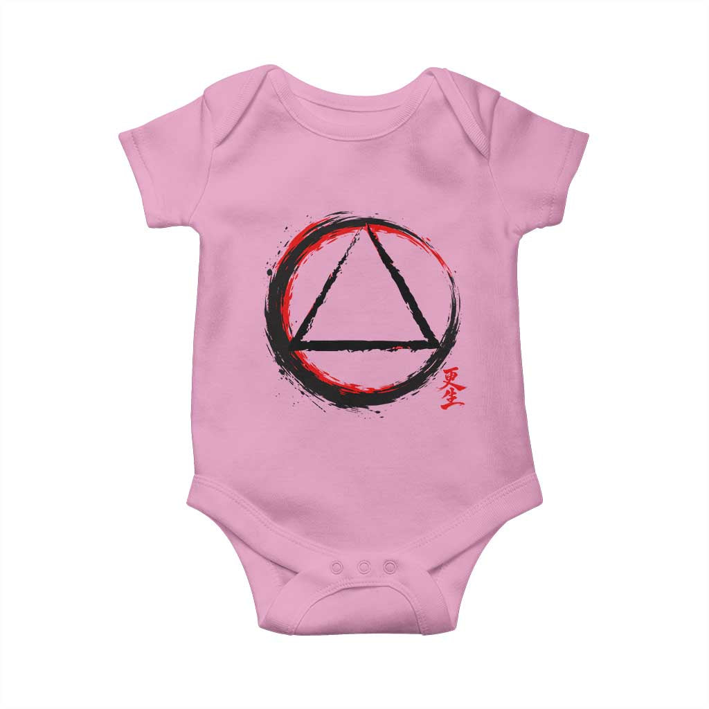AA Sober Logo Symbol Serenity Recovery Baby Onesie Japanese Brushstroke Circle TS11 Light Pink Print Your Wear