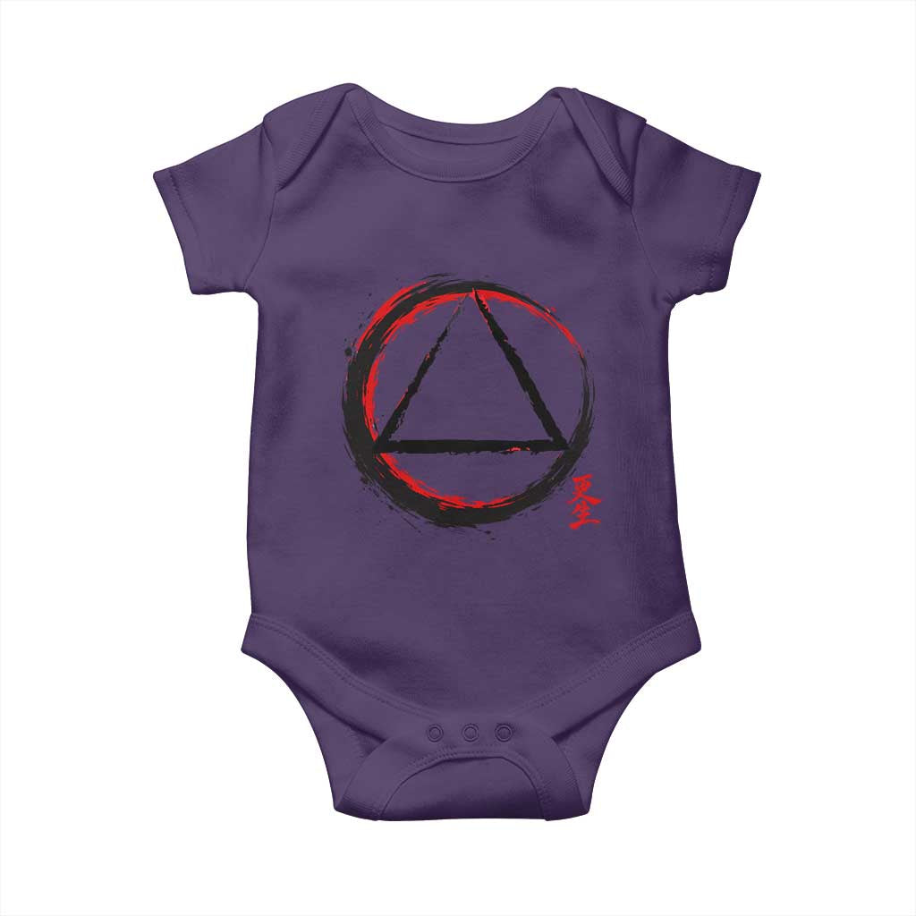 AA Sober Logo Symbol Serenity Recovery Baby Onesie Japanese Brushstroke Circle TS11 Purple Print Your Wear