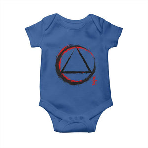 AA Sober Logo Symbol Serenity Recovery Baby Onesie Japanese Brushstroke Circle TS11 Royal Blue Print Your Wear
