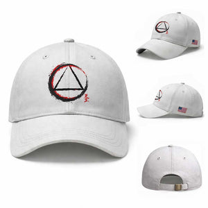 AA Sober Logo Symbol Serenity Recovery Baseball Cap Japanese Brushstroke Circle TS11 Baseball Cap Universal Fit White Print Your Wear
