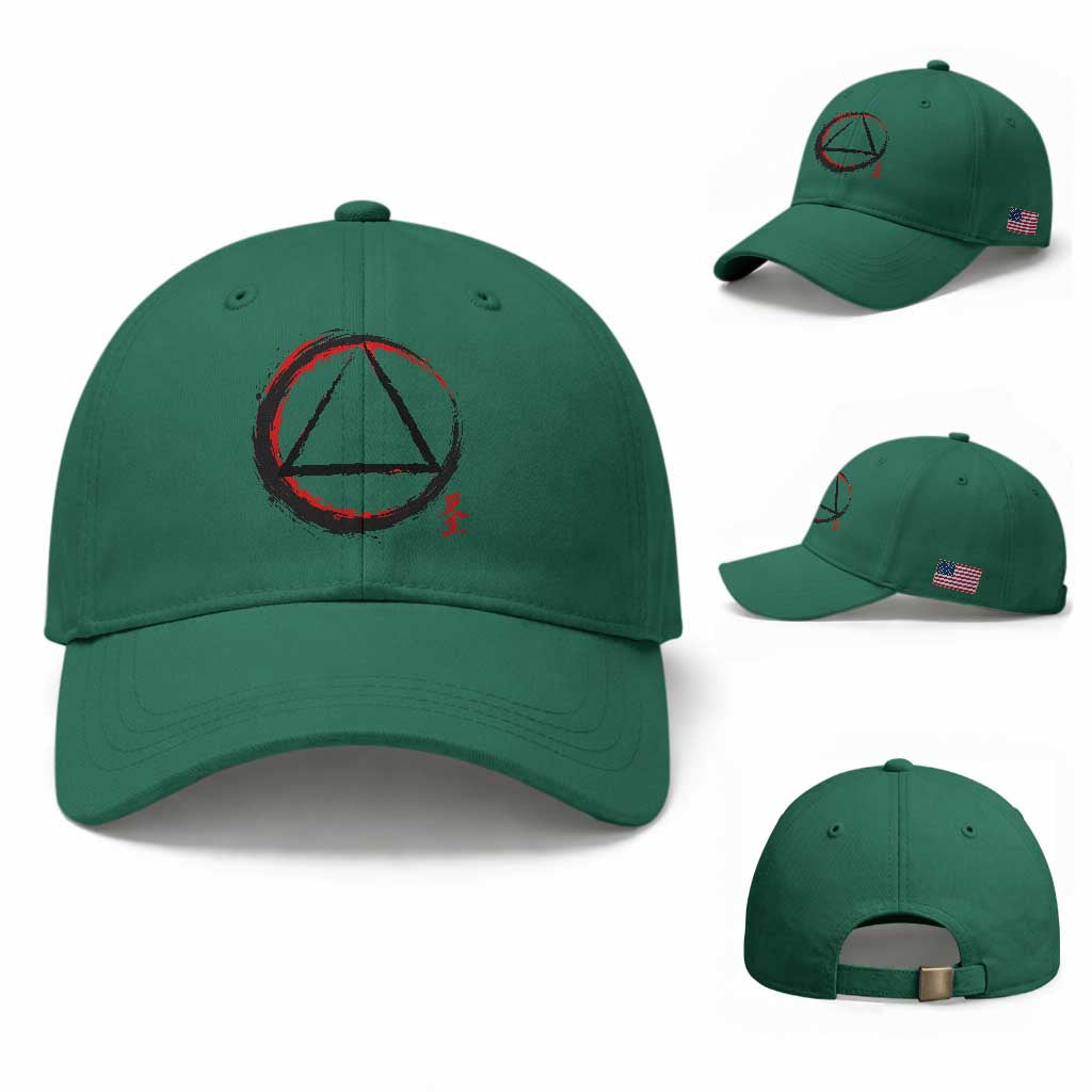 AA Sober Logo Symbol Serenity Recovery Baseball Cap Japanese Brushstroke Circle TS11 Baseball Cap Universal Fit Irish Green Print Your Wear