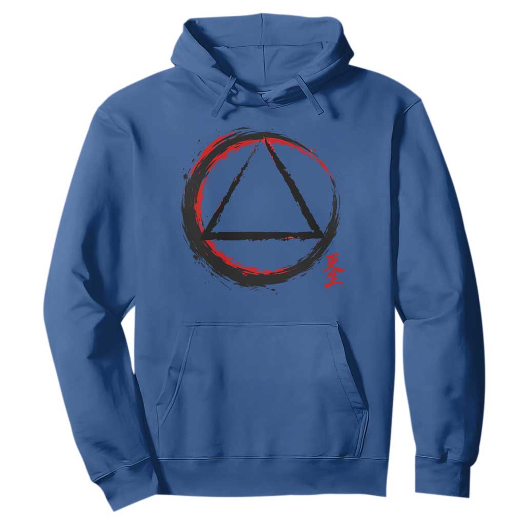 AA Sober Logo Symbol Serenity Recovery Hoodie Japanese Brushstroke Circle TS11 Royal Blue Print Your Wear