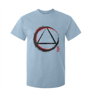 AA Sober Logo Symbol Serenity Recovery T Shirt For Kid Japanese Brushstroke Circle TS11 Light Blue Print Your Wear
