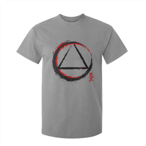 AA Sober Logo Symbol Serenity Recovery T Shirt For Kid Japanese Brushstroke Circle TS11 Sport Gray Print Your Wear
