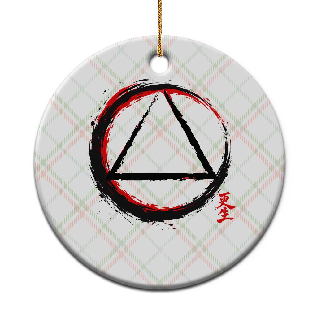 AA Sober Logo Symbol Serenity Recovery Ceramic Ornament Japanese Brushstroke Circle TS11 1pc Christmas Plaid Print Your Wear