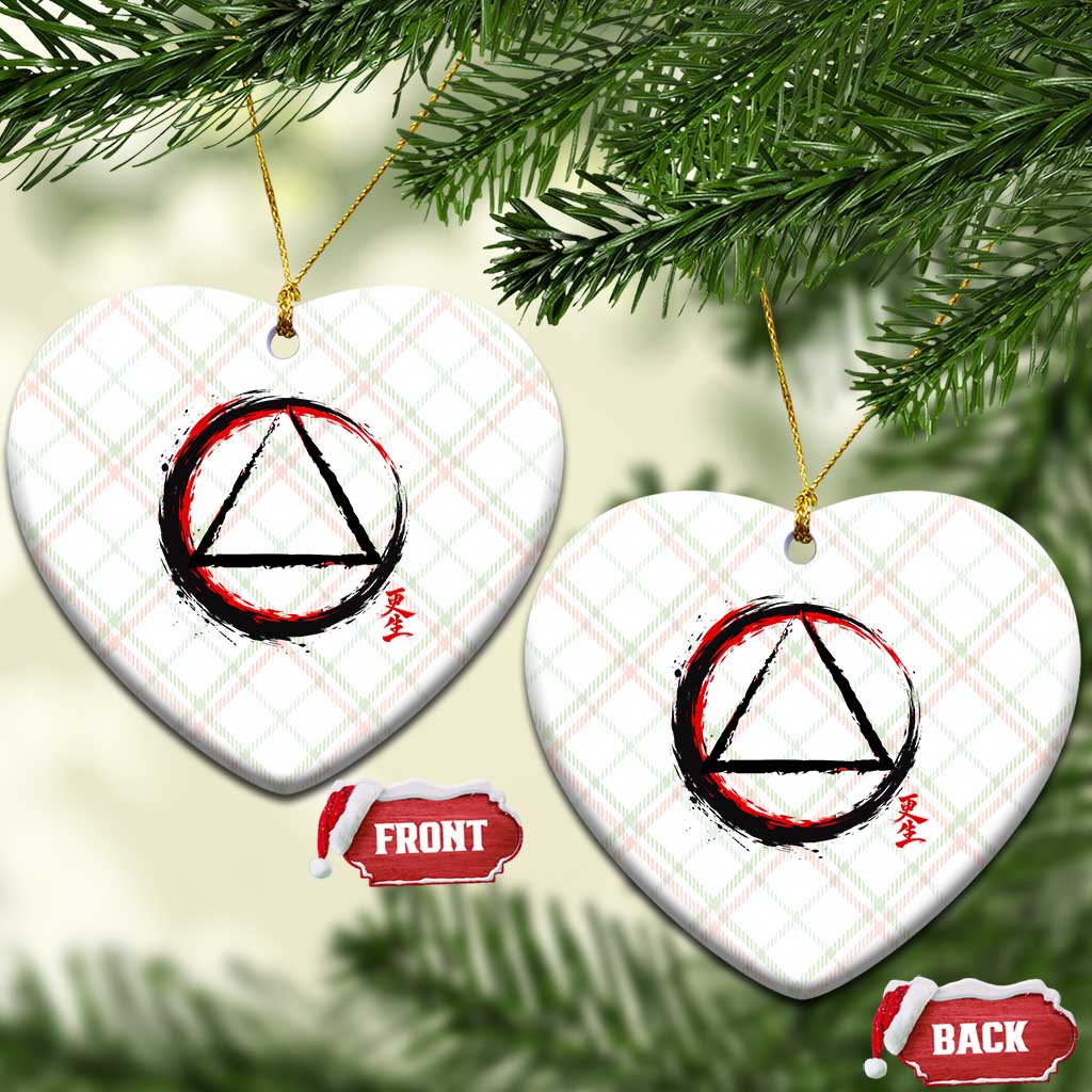 AA Sober Logo Symbol Serenity Recovery Ceramic Ornament Japanese Brushstroke Circle TS11 Print Your Wear