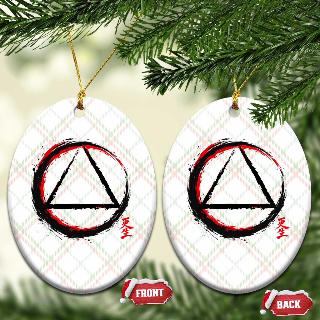 AA Sober Logo Symbol Serenity Recovery Ceramic Ornament Japanese Brushstroke Circle TS11 Print Your Wear