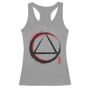 AA Sober Logo Symbol Serenity Recovery Racerback Tank Top Japanese Brushstroke Circle TS11 Sport Gray Print Your Wear