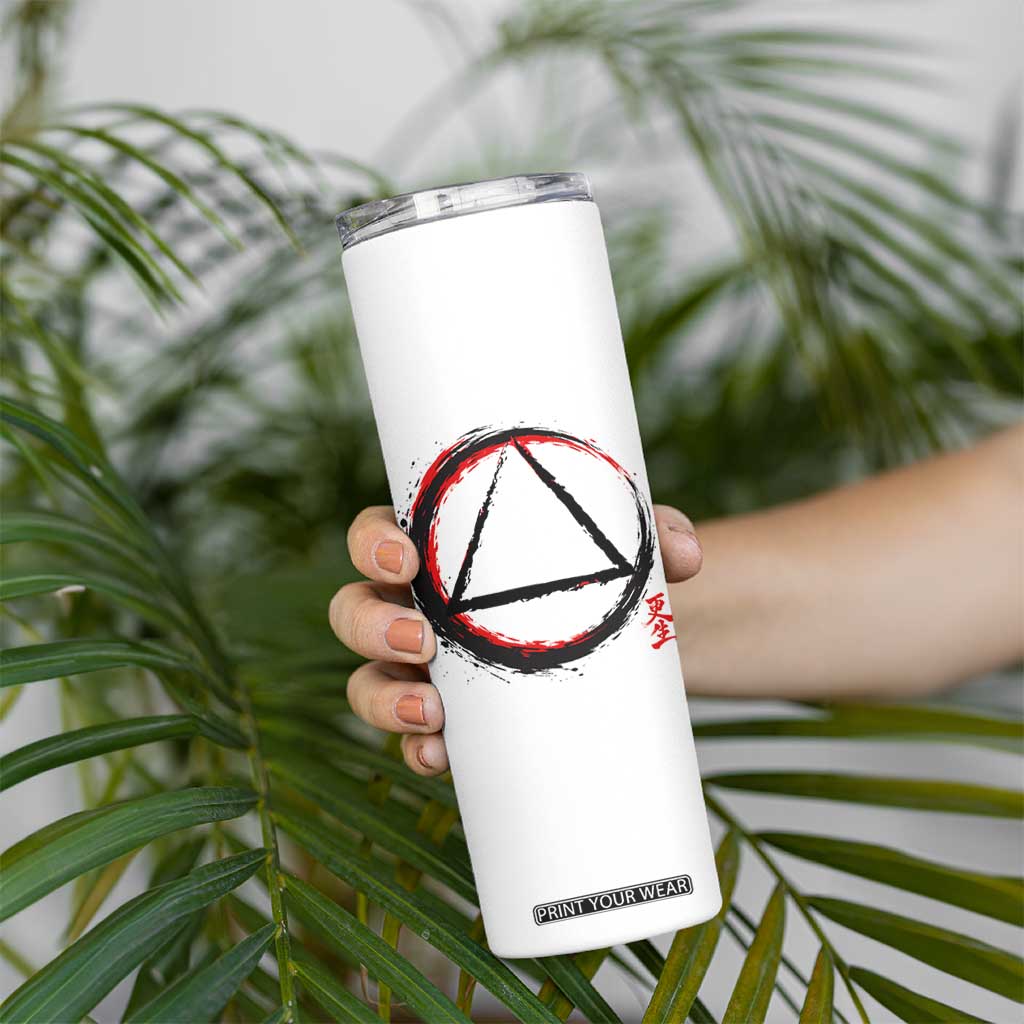 AA Sober Logo Symbol Serenity Recovery Skinny Tumbler Japanese Brushstroke Circle TS11 Print Your Wear