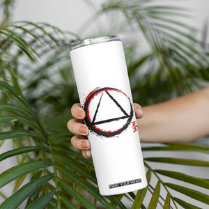 AA Sober Logo Symbol Serenity Recovery Skinny Tumbler Japanese Brushstroke Circle TS11 Print Your Wear