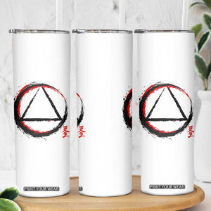AA Sober Logo Symbol Serenity Recovery Skinny Tumbler Japanese Brushstroke Circle TS11 Print Your Wear