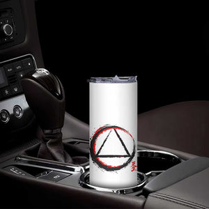 AA Sober Logo Symbol Serenity Recovery Skinny Tumbler Japanese Brushstroke Circle TS11 Print Your Wear