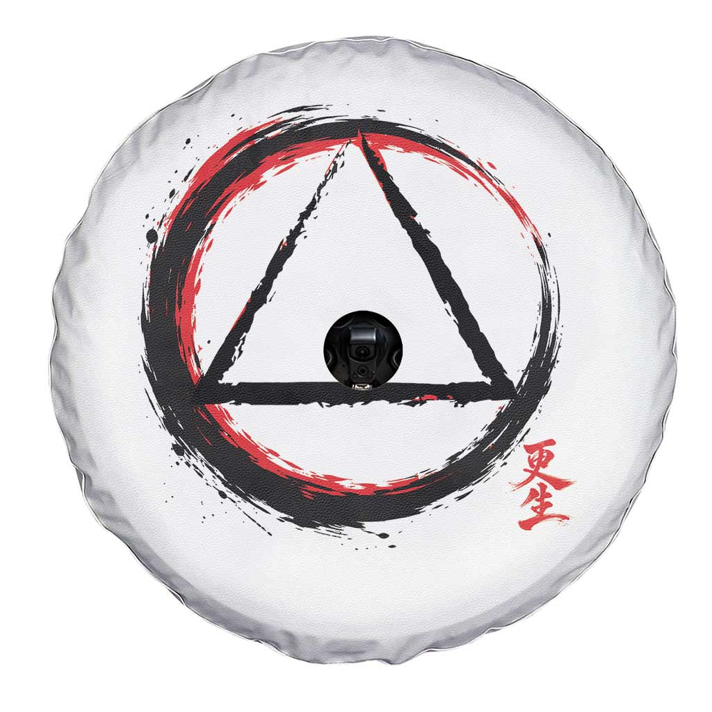 AA Sober Logo Symbol Serenity Recovery Spare Tire Cover Japanese Brushstroke Circle TS11 Print Your Wear