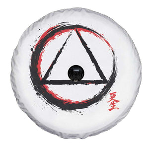 AA Sober Logo Symbol Serenity Recovery Spare Tire Cover Japanese Brushstroke Circle TS11 Print Your Wear