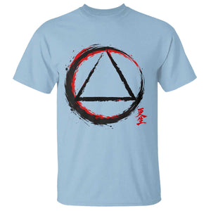 AA Sober Logo Symbol Serenity Recovery T Shirt Japanese Brushstroke Circle TS11 Light Blue Print Your Wear