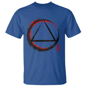 AA Sober Logo Symbol Serenity Recovery T Shirt Japanese Brushstroke Circle TS11 Royal Blue Print Your Wear