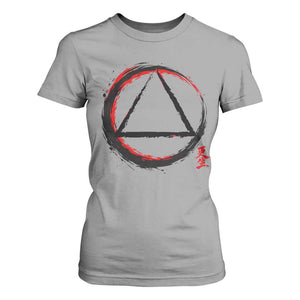 AA Sober Logo Symbol Serenity Recovery T Shirt For Women Japanese Brushstroke Circle TS11 Sport Gray Print Your Wear