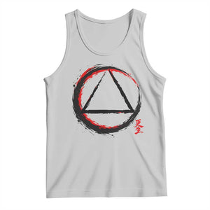 AA Sober Logo Symbol Serenity Recovery Tank Top Japanese Brushstroke Circle TS11 Ash Print Your Wear