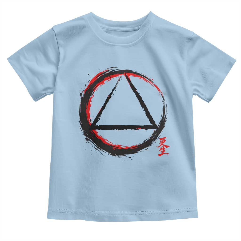 AA Sober Logo Symbol Serenity Recovery Toddler T Shirt Japanese Brushstroke Circle TS11 Light Blue Print Your Wear