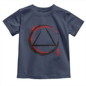 AA Sober Logo Symbol Serenity Recovery Toddler T Shirt Japanese Brushstroke Circle TS11 Navy Print Your Wear