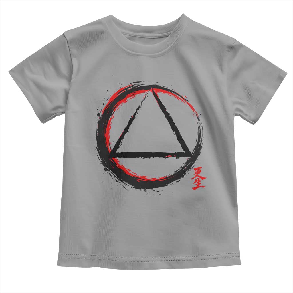 AA Sober Logo Symbol Serenity Recovery Toddler T Shirt Japanese Brushstroke Circle TS11 Sport Gray Print Your Wear