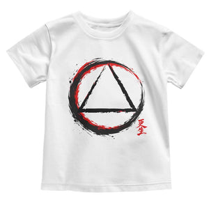 AA Sober Logo Symbol Serenity Recovery Toddler T Shirt Japanese Brushstroke Circle TS11 White Print Your Wear