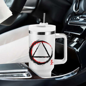 AA Sober Logo Symbol Serenity Recovery Tumbler With Handle Japanese Brushstroke Circle TS11 Print Your Wear