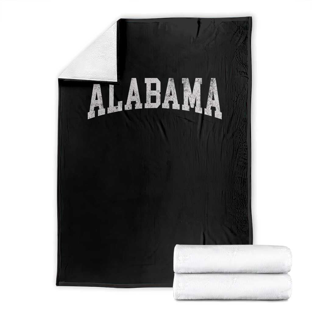Alabama Fan Throw Blanket Vintage Bold Sport State Letters AL Game Day TS11 Black Print Your Wear