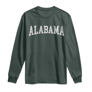 Alabama Fan Long Sleeve Shirt Vintage Bold Sport State Letters AL Game Day TS11 Dark Forest Green Print Your Wear