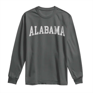 Alabama Fan Long Sleeve Shirt Vintage Bold Sport State Letters AL Game Day TS11 Dark Heather Print Your Wear