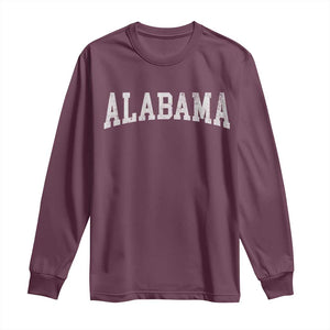 Alabama Fan Long Sleeve Shirt Vintage Bold Sport State Letters AL Game Day TS11 Maroon Print Your Wear