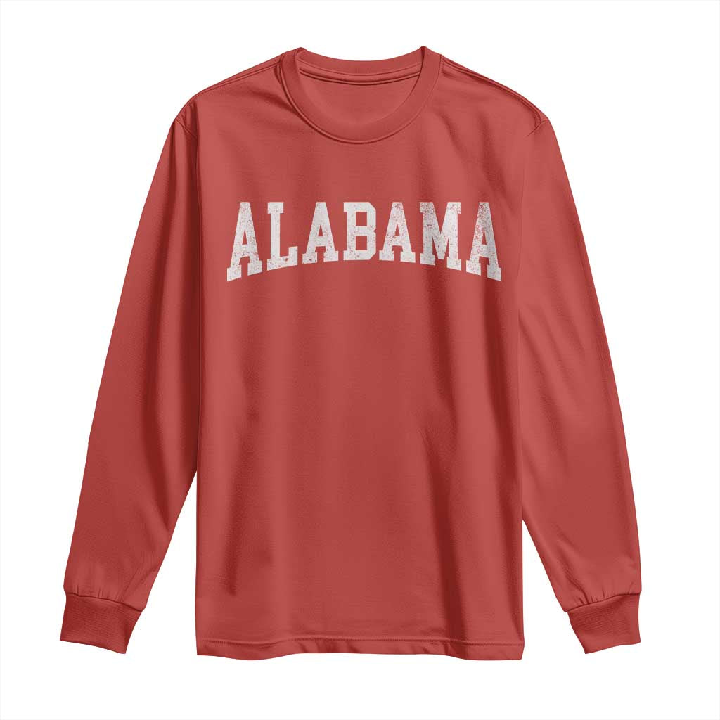 Alabama Fan Long Sleeve Shirt Vintage Bold Sport State Letters AL Game Day TS11 Red Print Your Wear