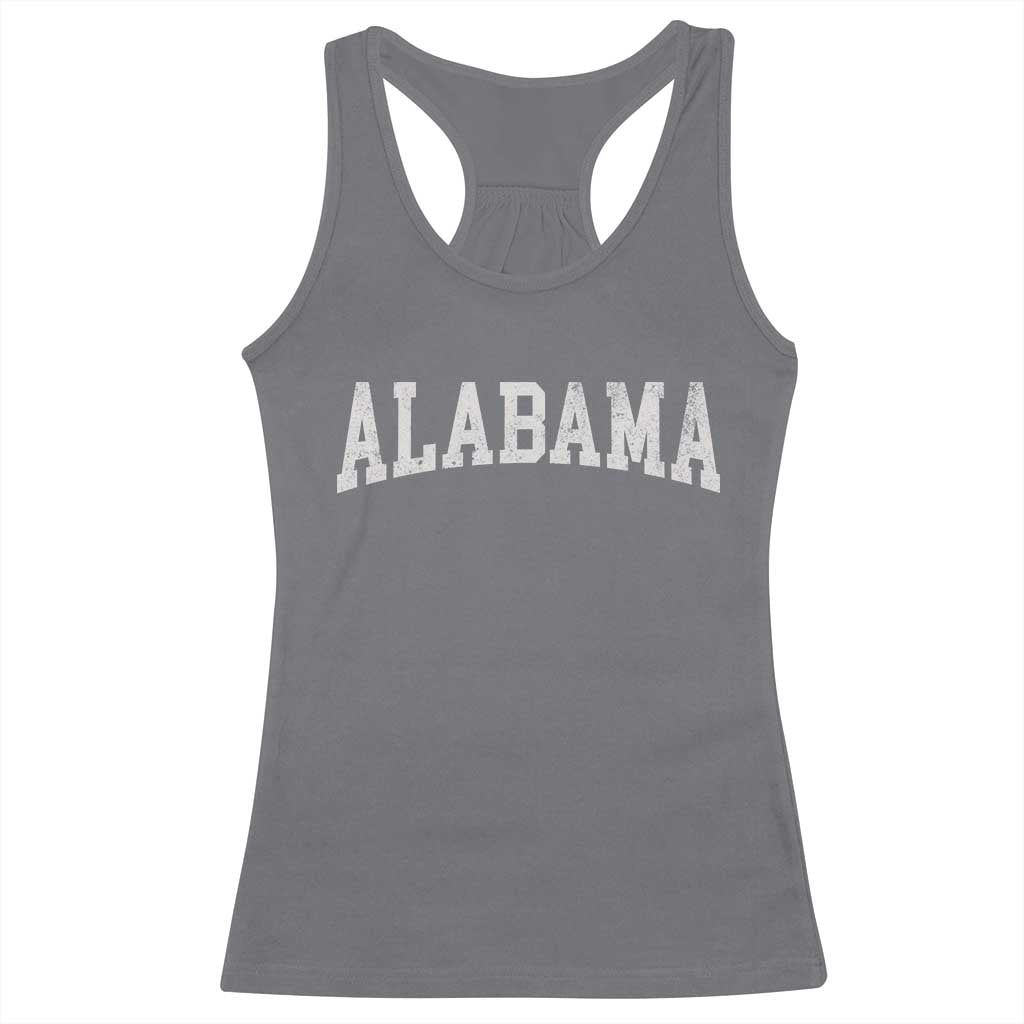Alabama Fan Racerback Tank Top Vintage Bold Sport State Letters AL Game Day TS11 Charcoal Print Your Wear