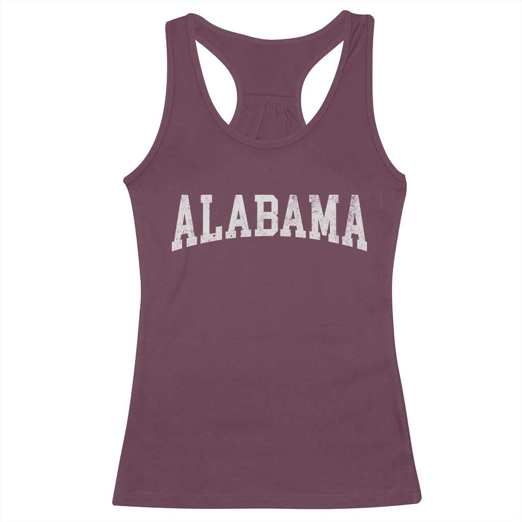 Alabama Fan Racerback Tank Top Vintage Bold Sport State Letters AL Game Day TS11 Maroon Print Your Wear