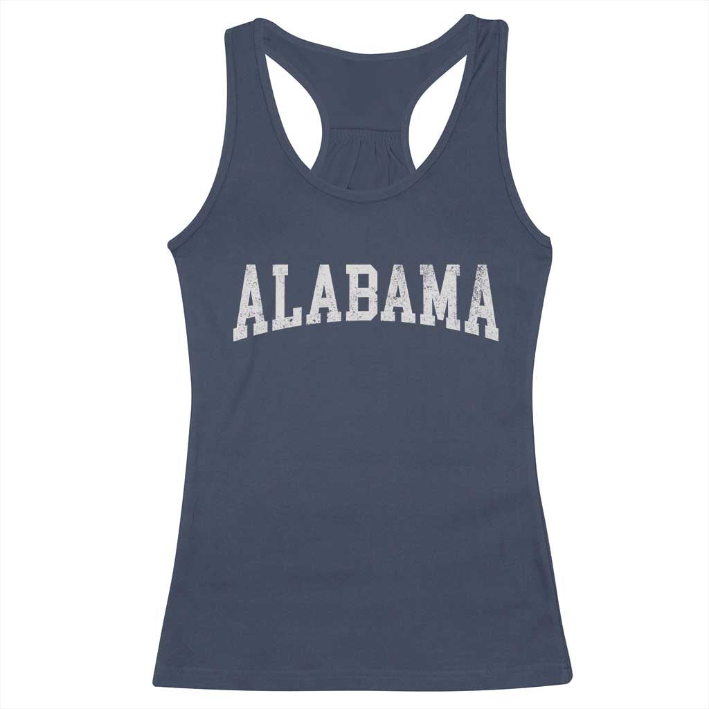 Alabama Fan Racerback Tank Top Vintage Bold Sport State Letters AL Game Day TS11 Navy Print Your Wear