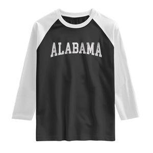 Alabama Fan Raglan Shirt Vintage Bold Sport State Letters AL Game Day TS11 Black White Print Your Wear