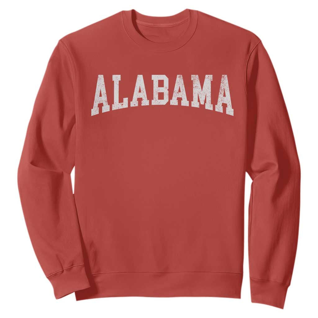 Alabama Fan Sweatshirt Vintage Bold Sport State Letters AL Game Day TS11 Red Print Your Wear