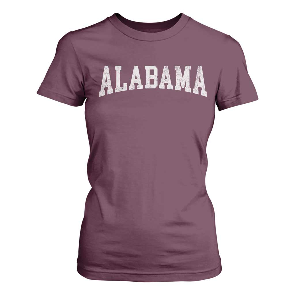 Alabama Fan T Shirt For Women Vintage Bold Sport State Letters AL Game Day TS11 Maroon Print Your Wear